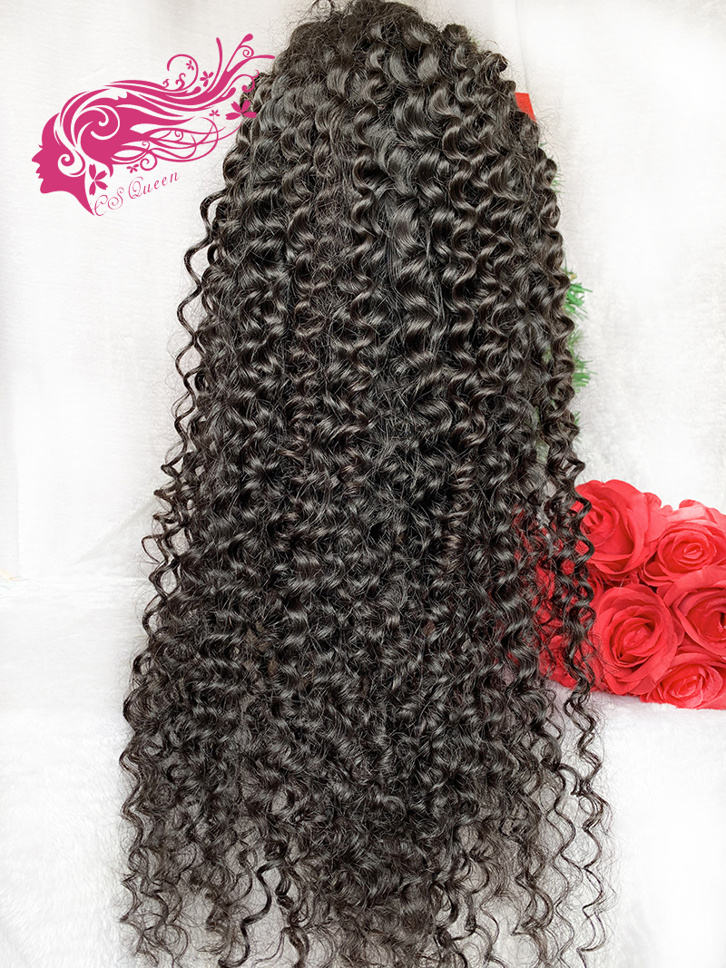 Csqueen Mink hair Italian Wave 4*4 Transparent Lace Closure wig 100% human hair 130%density wigs